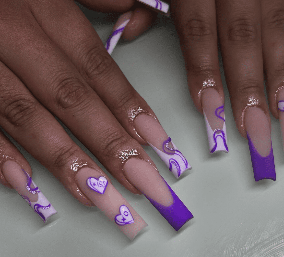 발렌타인 네일 퍼플 디자인 추천
(Valentines nails purple design recommendations)