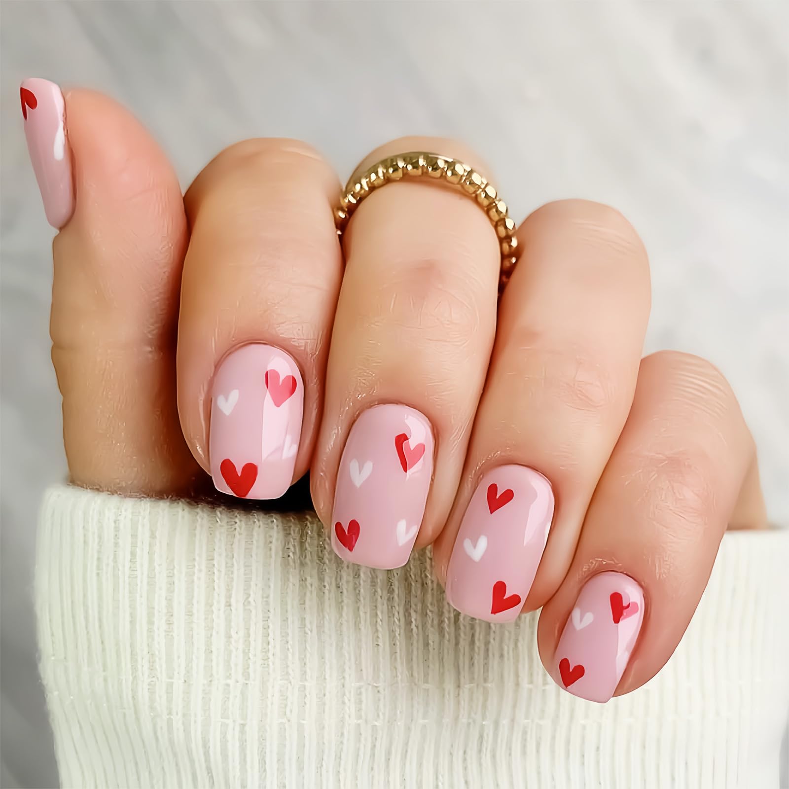 발렌타인 네일 핑크 레드 하트 디자인
(Valentine Nails Pink Red Heart Design)