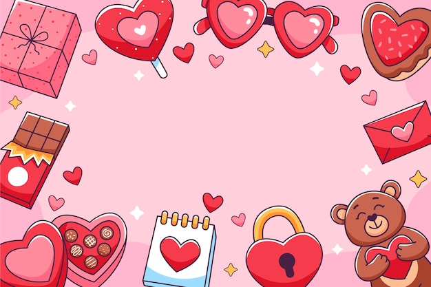 발렌타인 데이 만화 배경화면
(Valentine’s Day cartoon wallpaper)