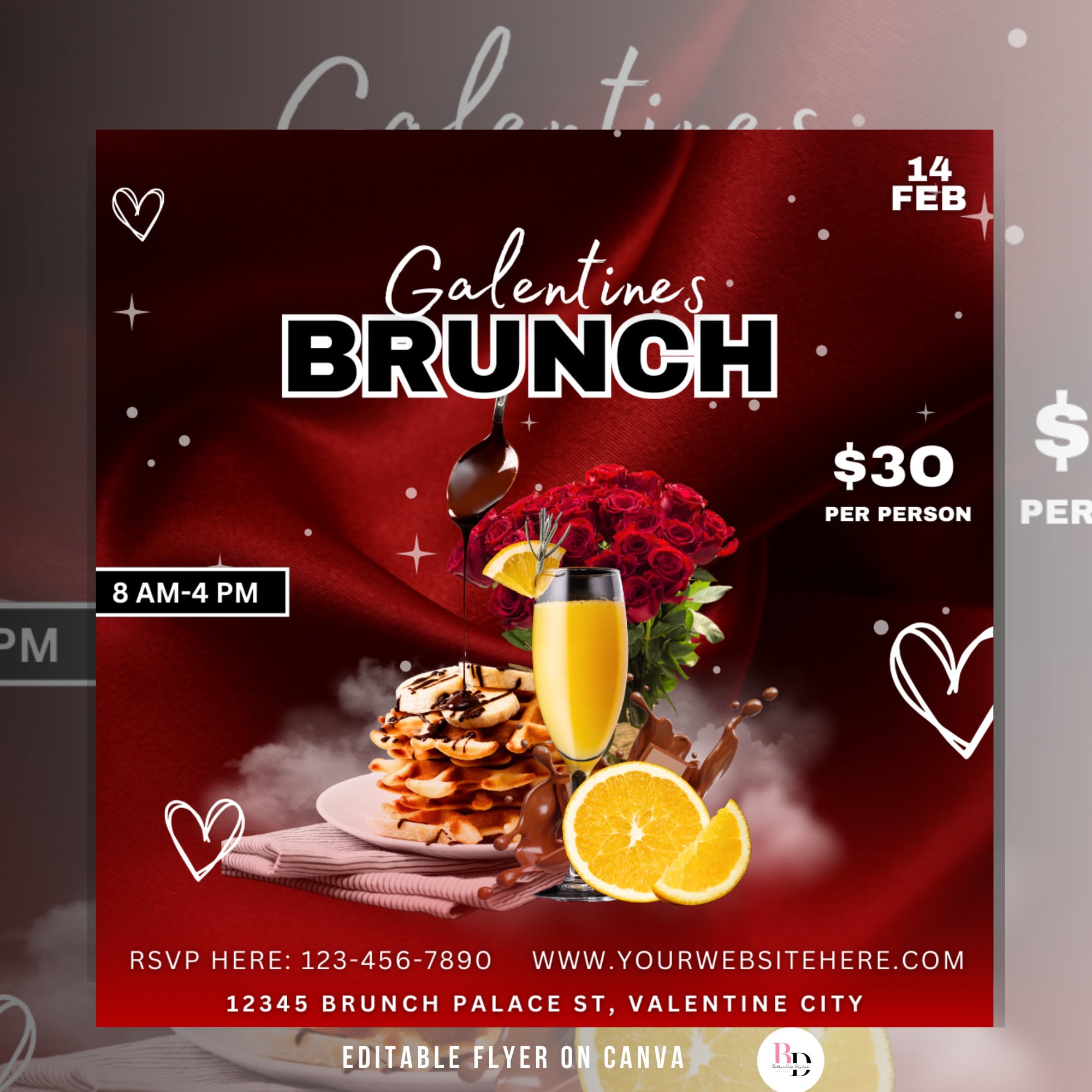 갤런타인즈 플라이어 디자인 모음 (Galentines Flyer)
