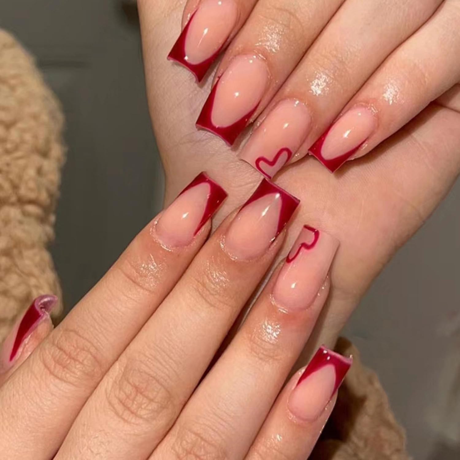 발렌타인 네일 스퀘어 디자인 모음
(Valentine nail square design collection)