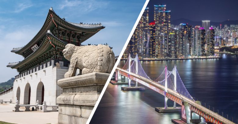 서울 또는 부산 방문 가이드: 최고의 여행 팁
(Seoul or Busan Visit Guide: Best Travel Tips)


If I have to choose only Seoul or Busan and shorten it:

서울 방문 필수 여행 팁
(Seoul Visit Essential Travel Tips)


or


부산 방문 필수 여행 팁
(Busan Visit Essential Travel Tips)