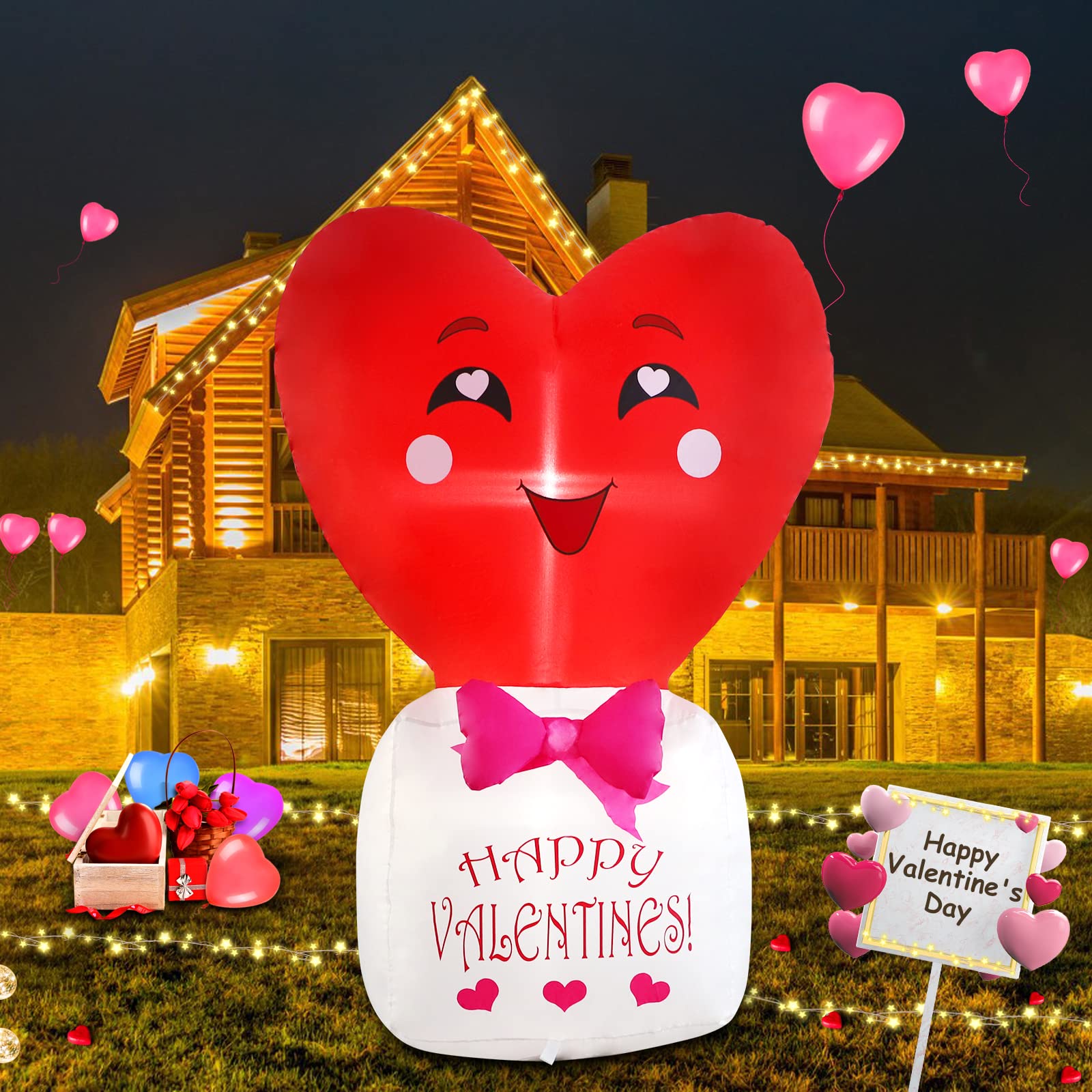 발렌타인 야드 풍선 데코 하세요
(Valentines yard inflatable decorations)