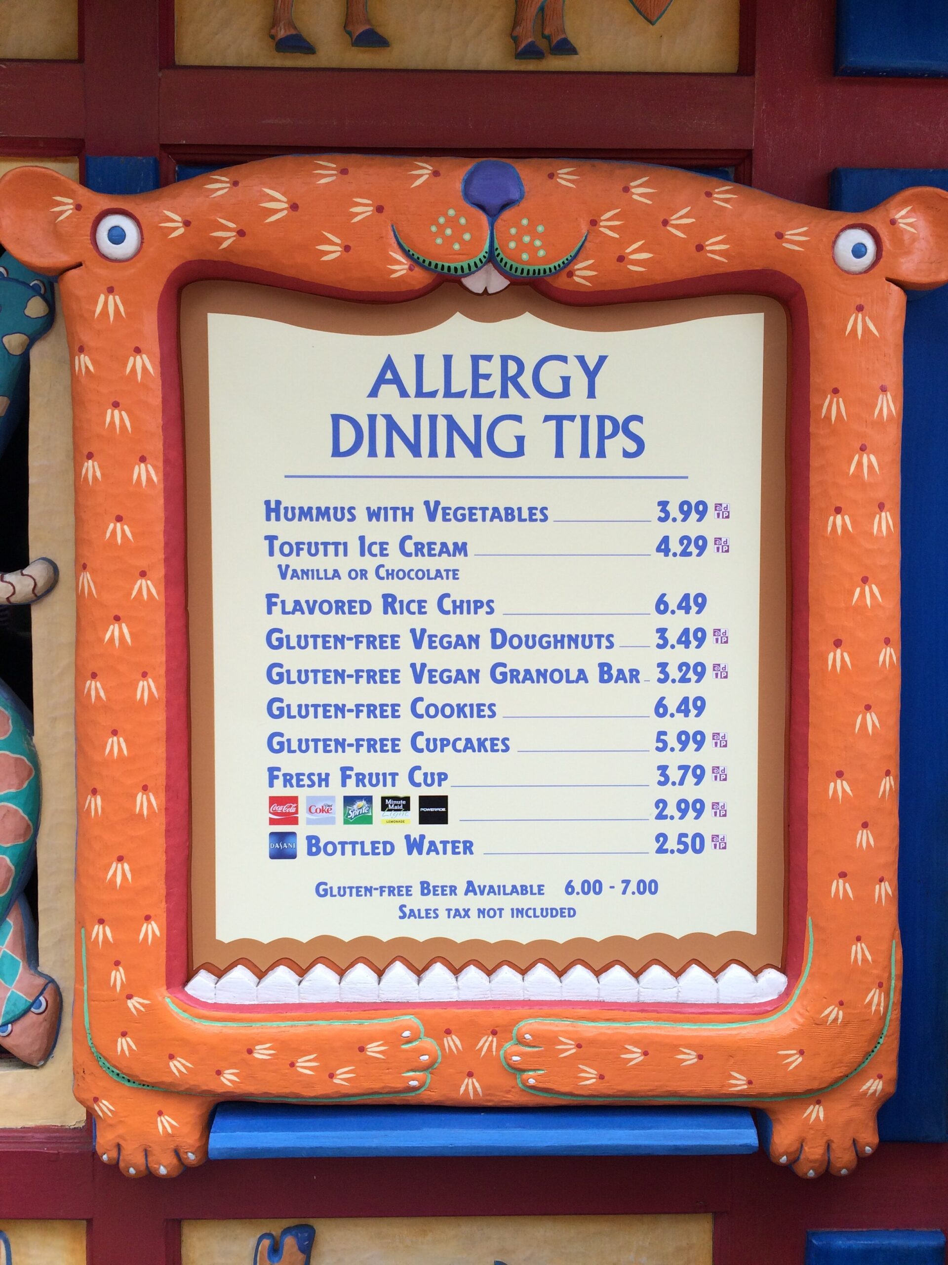 애니멀 킹덤 알러지 다이닝 가이드
(Animal Kingdom Allergy Dining Guide)