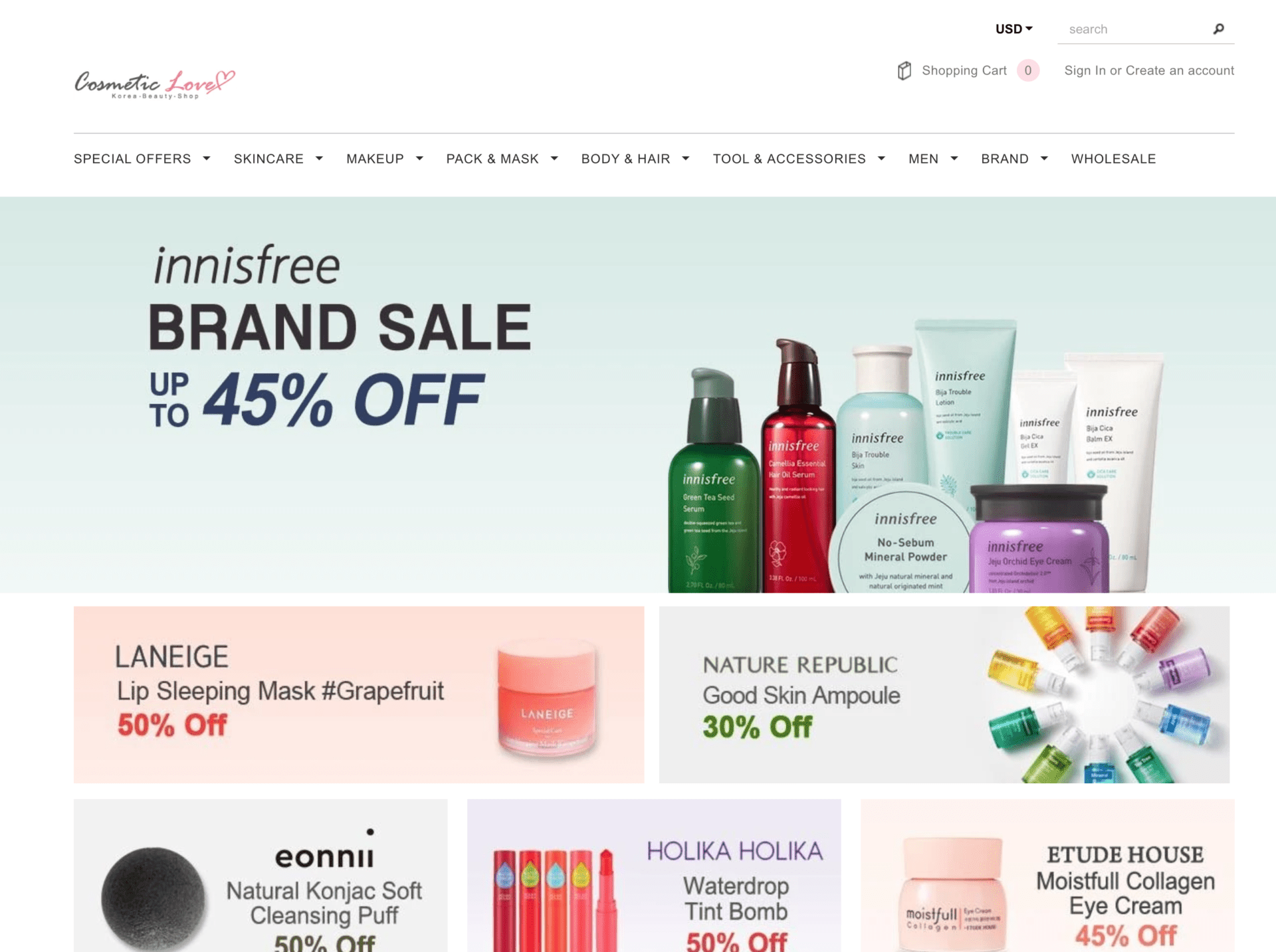 한국 화장품 온라인 스토어 최저가 쇼핑
(Korean makeup online store lowest price shopping)