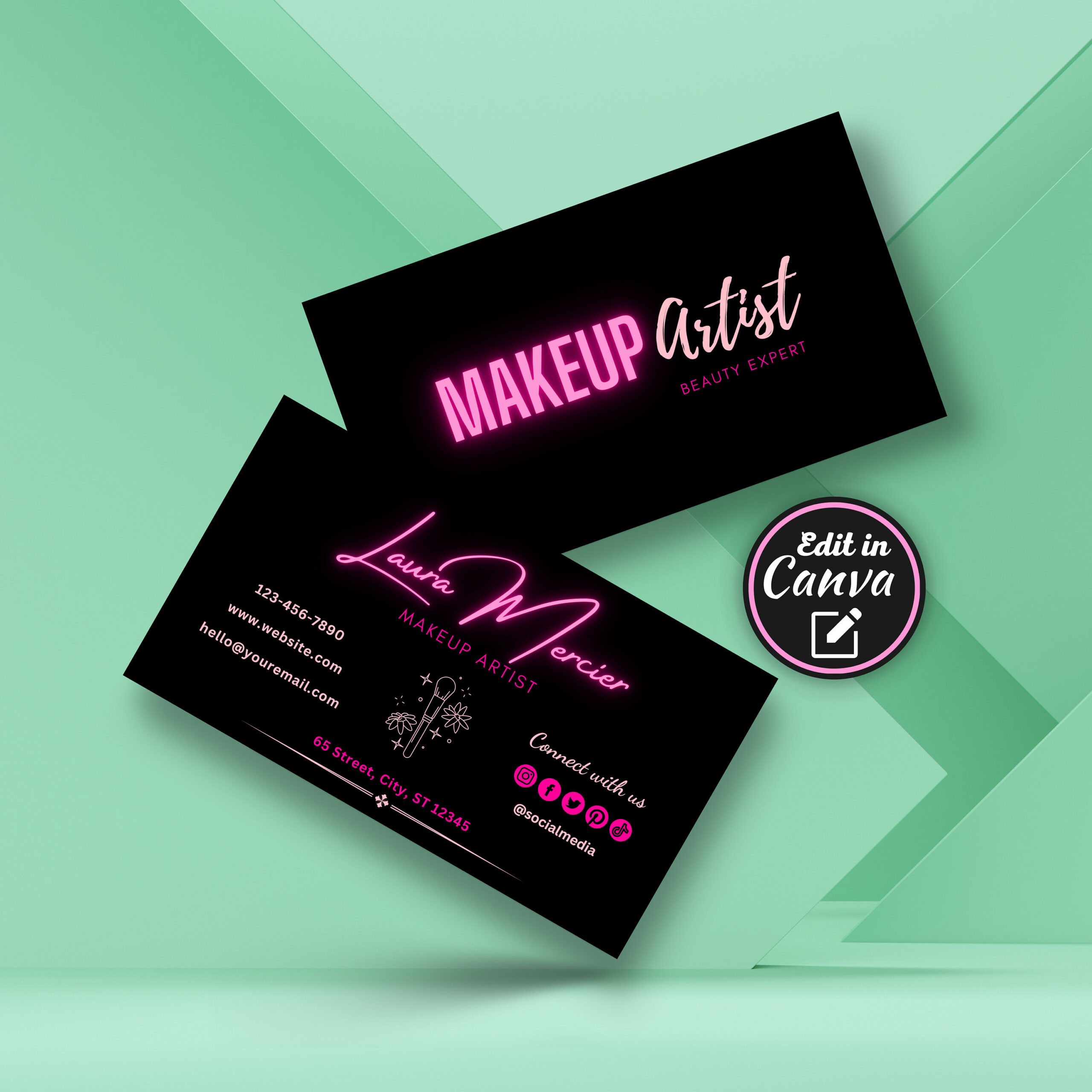 메이크업 브랜드 명함 디자인 제작
(Makeup brand business card design production)