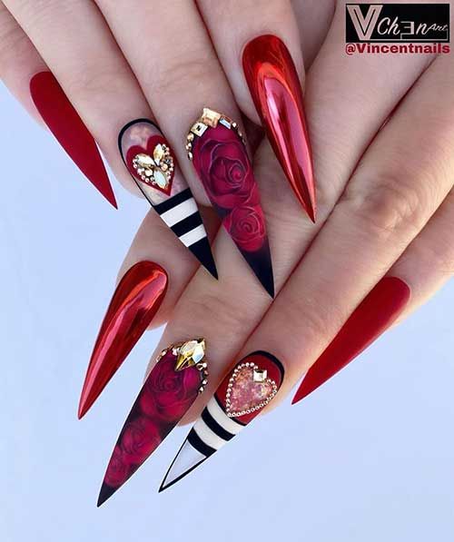 발렌타인 네일 스틸레토 디자인 추천
(Valentine Nails Stiletto Design Recommendations)