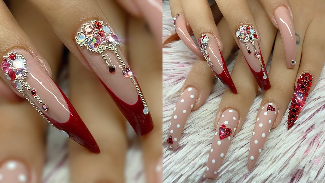발렌타인 데이 네일 블링 디자인 추천
(Valentine’s Day nail bling design recommendations)