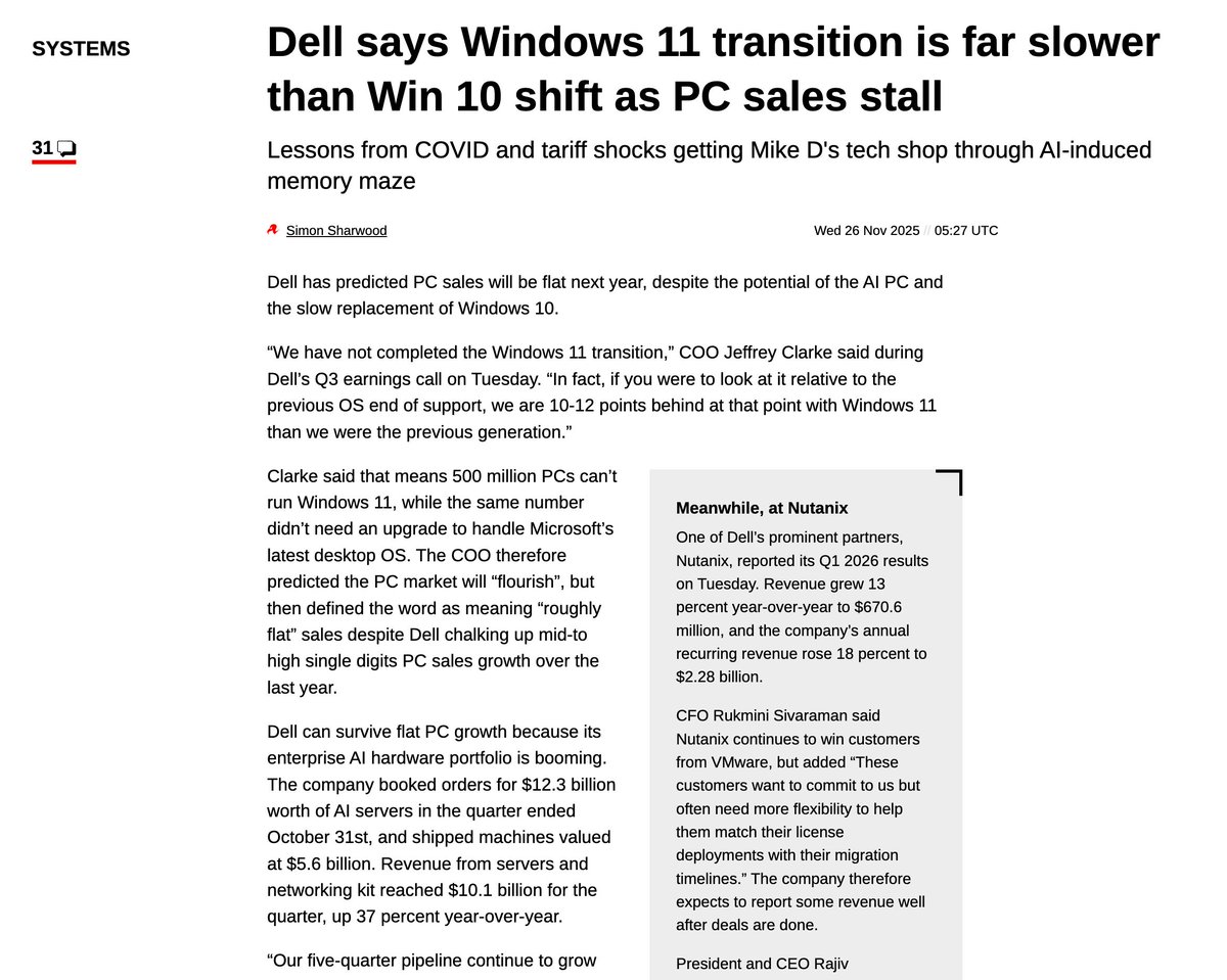 Dell은 약 5억 대의 PC가 Windows 11로의 업그레이드를 연기하고 있다고 밝혔습니다.